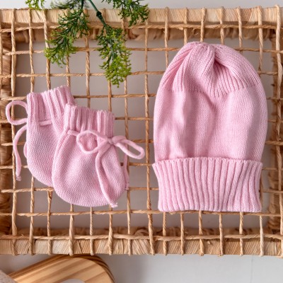 Kit touca e luva- rosa Kit touca e luva- rosa